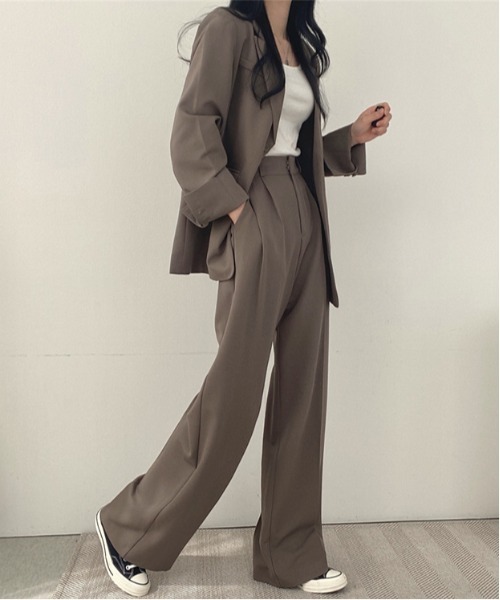 「WEGO」 「Meili studio」テーラードジャケット LARGE ブラック レディース_画像3