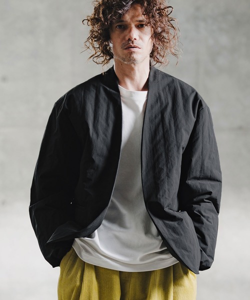 GLIMCLAP ジャケット ノーカラージャケット mj11698-Vertical Quilted