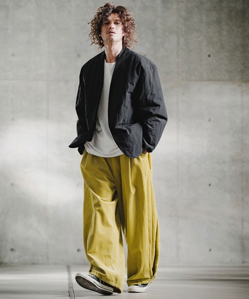 GLIMCLAP ジャケット ノーカラージャケット mj11698-Vertical Quilted