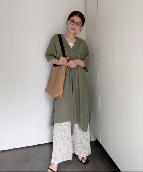 「LBC」 イージーパンツ M チャコールグレー レディース_画像8