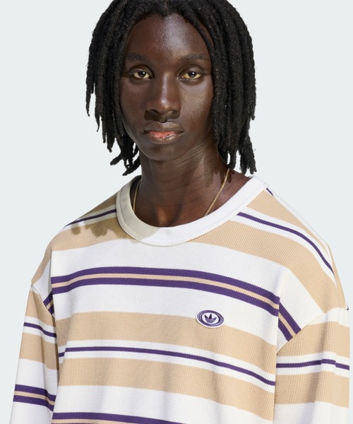 90Sオルタナティブスポーツ長袖ストライプ ワッフル ティー adidas（アディダス） adidas tシャツ 90sオルタナティブスポーツ長袖
