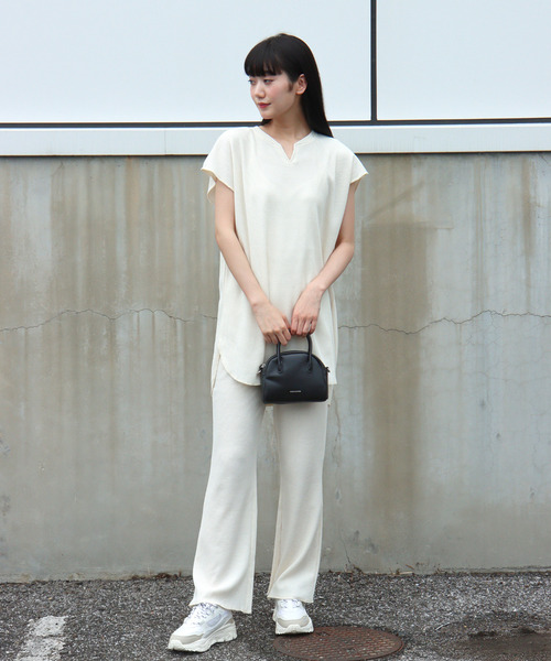 VENCE EXCHANGE tシャツ ワッフルキーネックセットアップ＋