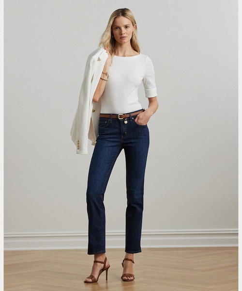 【タグ付き 未使用】ポロラルフローレン デニムパンツ 濃紺 スキニー ハイライズ POLO RALPH LAUREN（ポロ ラルフ ローレン）の「Tompkins ハイライズ