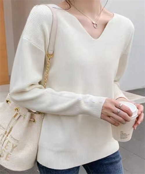 FREE STYLISTS ニット セーター Vネックロングスリーブニット