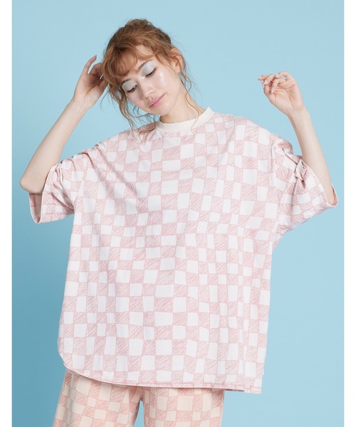 tシャツ Checker big tee レディース メンズ