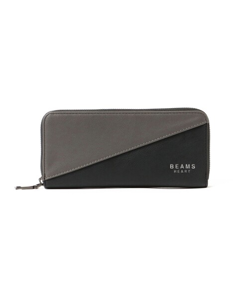 BEAMS HEART 財布 切替 フェイクレザー ロング ウォレット「ユニ