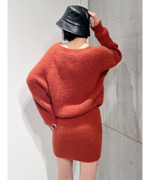 GYDA ワンピース Vネック シャギーニットワンピース : ZOZOTOWN