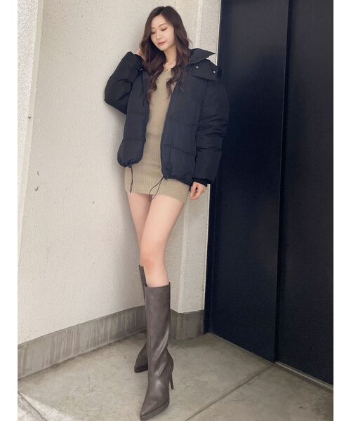 GYDA ワンピース Vネック シャギーニットワンピース : ZOZOTOWN