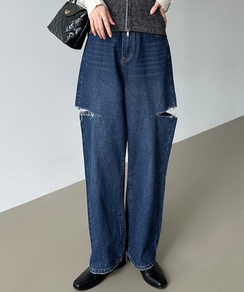 マチャット デニムパンツ ウエストタックデニム（ブラック） | MACHATT ONLINE STORE