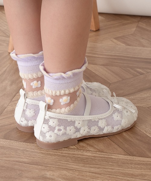 スニーカー シアーフラワーバレーシューズ キッズ 子供 女の子