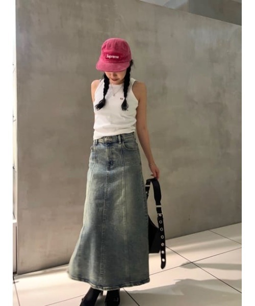 LAGUA GEM（ラグアジェム） デニムスカート WASH VINTAGE ロング