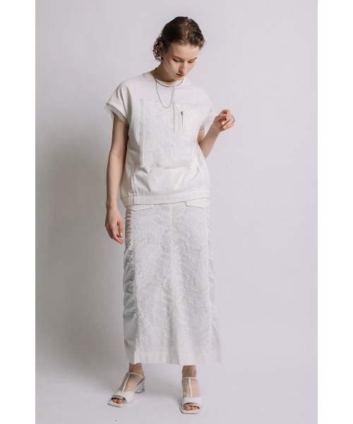 AULA AILA tシャツ レースコンビネーションTシャツ レディース