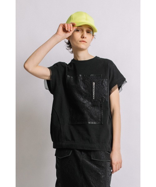 AULA AILA tシャツ レースコンビネーションTシャツ レディース