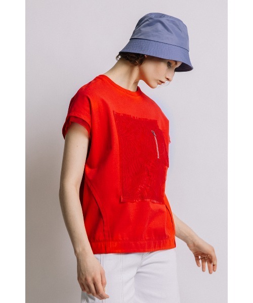 AULA AILA tシャツ レースコンビネーションTシャツ レディース