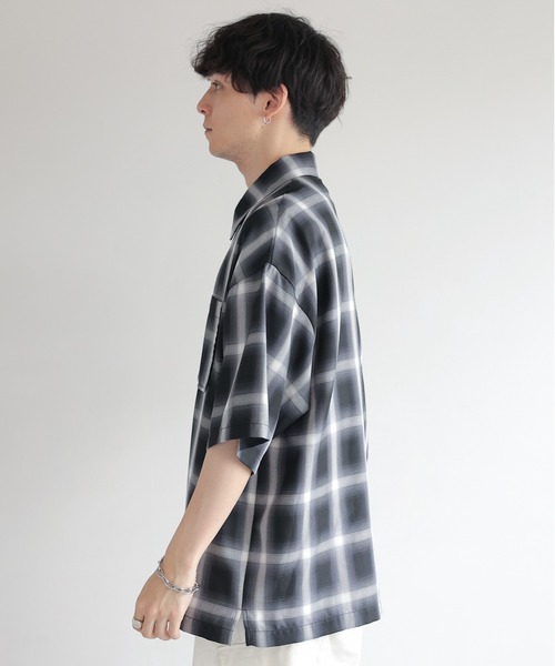 SUNSEA チェックシャツ　オンブレ シャツ オンブレチェックシャツ メンズ レディース ユニセックス