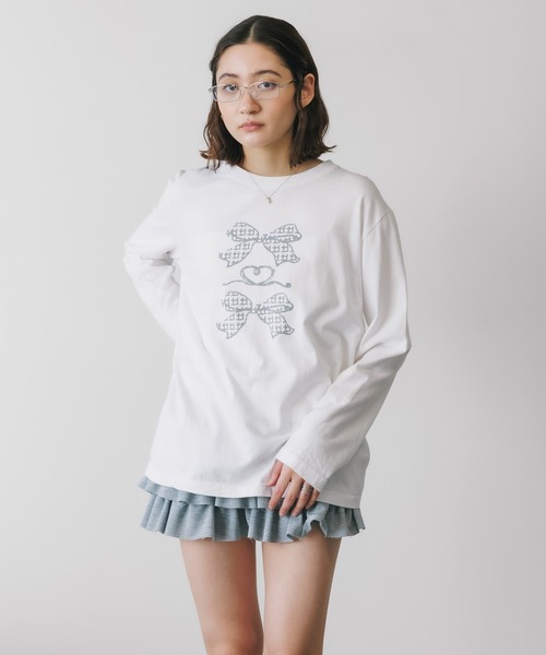 ROOP TOKYO tシャツ トレンドライクなリボンデザイン。ハート