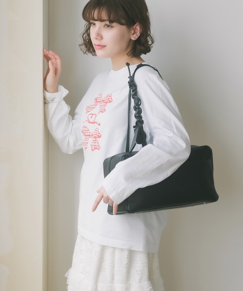 Happy Ribbon ゴールドリボンマーク Tシャツ ビジューリボンTシャツ / Bijou Ribbon T | FICTION TOKYO OF
