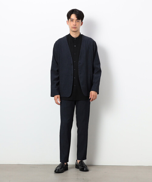 COMME CA ISM ノーカラージャケット ネイビー COMME CA ISM ジャケット ノーカラージャケット 「セットアップ