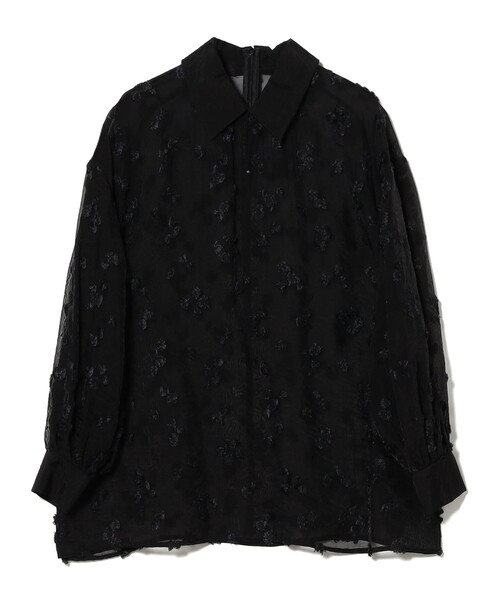 Demi-Luxe BEAMS ブラウス シャツ シアーカット ジャガード