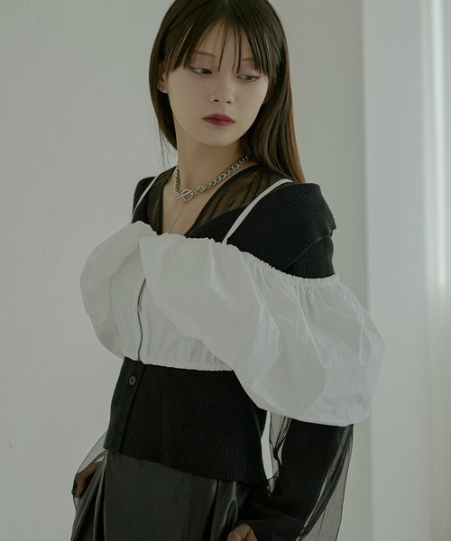 Ezick ベスト ジレ Multi-fit 2way バルーンジップビスチェ レディース
