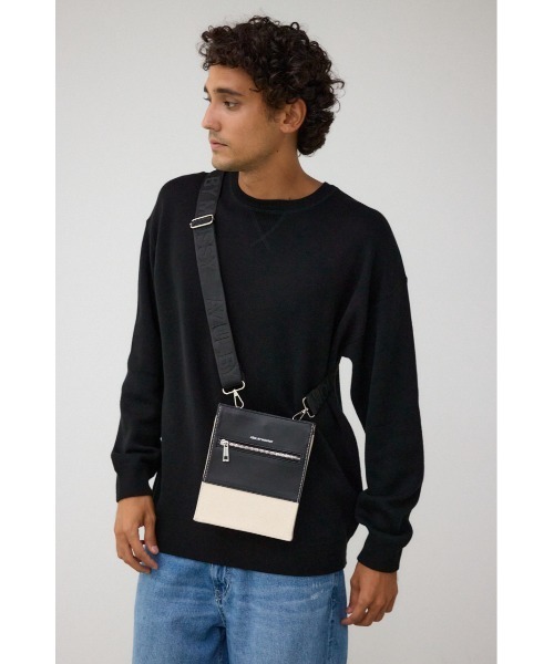 Marlboro ショルダーバッグ 黒と青 約25cm x 15cm 10cm AZUL BY MOUSSY ショルダーバッグ スクエアショルダーバッグ
