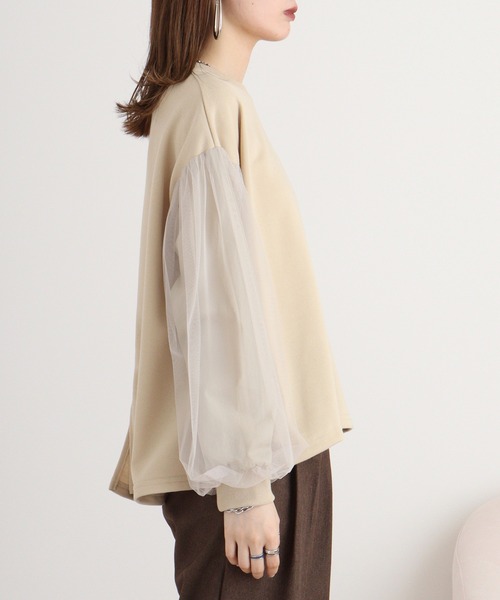 tシャツ Eglantine チュール袖カットソー レディース EGLANTINE tシャツ Eglantine チュール袖カットソー レディース