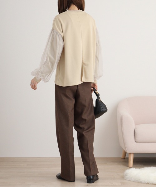 tシャツ Eglantine チュール袖カットソー レディース EGLANTINE tシャツ Eglantine チュール袖カットソー レディース