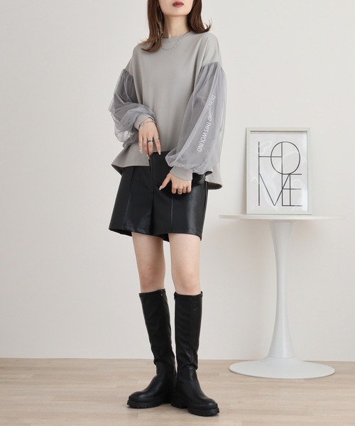 tシャツ Eglantine チュール袖カットソー レディース EGLANTINE tシャツ Eglantine チュール袖カットソー レディース