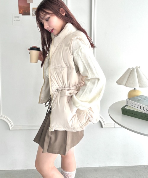 Loueme ダウンコート ダウンジャケット ペプラムダウンベスト