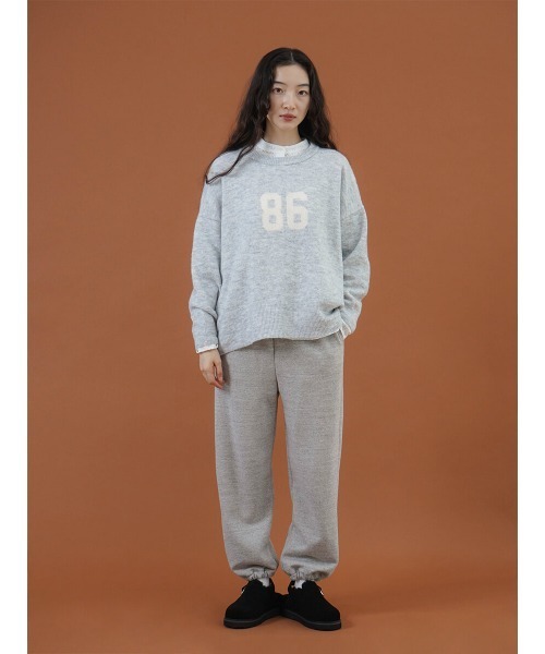 ニット セーター Wool-like number logo knit レディース FIKA. ニット セーター Wool-like number logo knit レディース