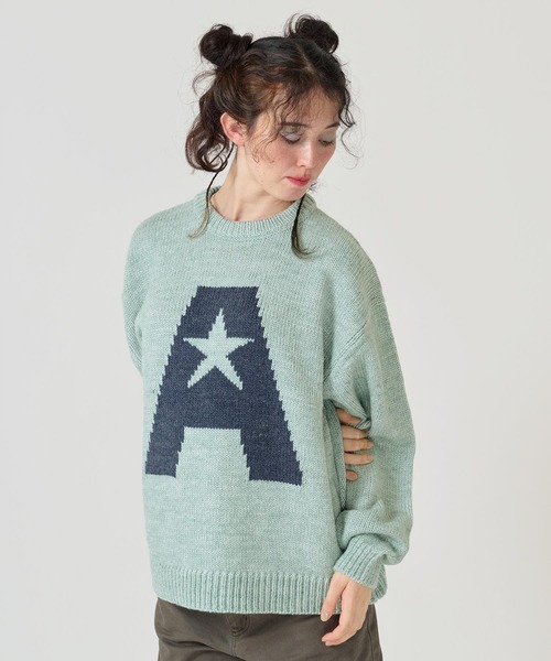 ニット セーター Aロゴ ニットプルオーバー TINA：JOJUN レディース