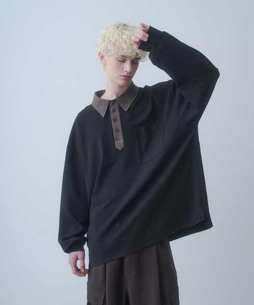 STUSSY リバーシブル ヘビーウエイト 七分丈 カットソー ブルー側・鹿の子 STUSSY リバーシブル ヘビーウエイト 七分丈 カットソー ブルー