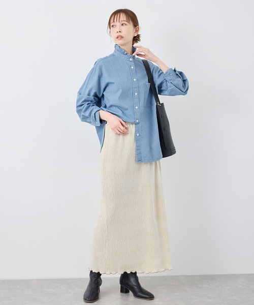 ブラウス シャツ Rope Denim Shirt/ロープデニムシャツ レディース Healthy denim（ヘルシーデニム）】Almond【WEB・一部店舗限定