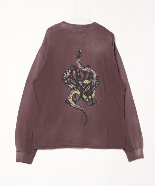 KAMIYA “KMY-SNAKE” Distressed T-shirt KAMIYA tシャツ “KMY-SNAKE” Distressed L/S T-shirt メンズ