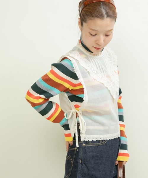 Dot＆Stripes CHILD WOMAN カットワークノースリーブブラウス Dot＆Stripes CHILD WOMAN（ドット＆ストライプス チャイルドウーマン