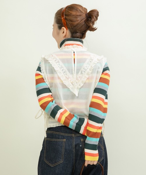 Dot＆Stripes CHILD WOMAN カットワークノースリーブブラウス Dot＆Stripes CHILD WOMAN（ドット＆ストライプス チャイルドウーマン