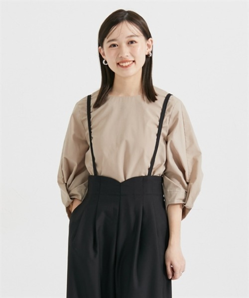 ブラウス シャツ 小さいサイズ　綿混袖ボリュームブラウス　低身長さん・小柄女性 レディース