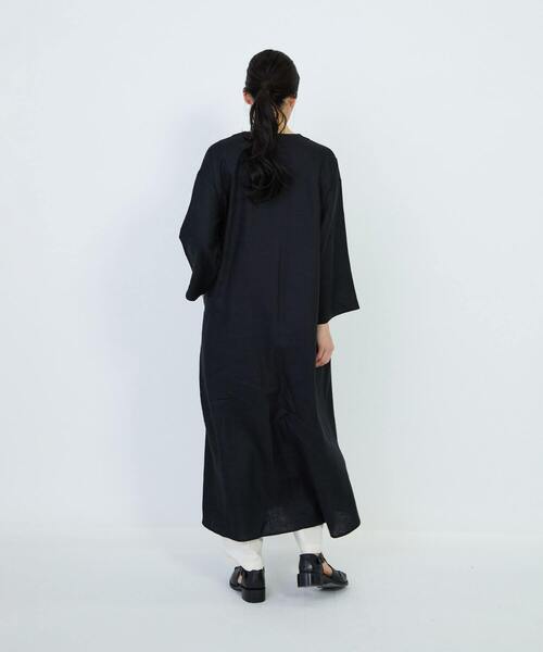 LOISIR ワンピース リネンキーネックAラインワンピース LOISIR ワンピース リネンキーネックAラインワンピース