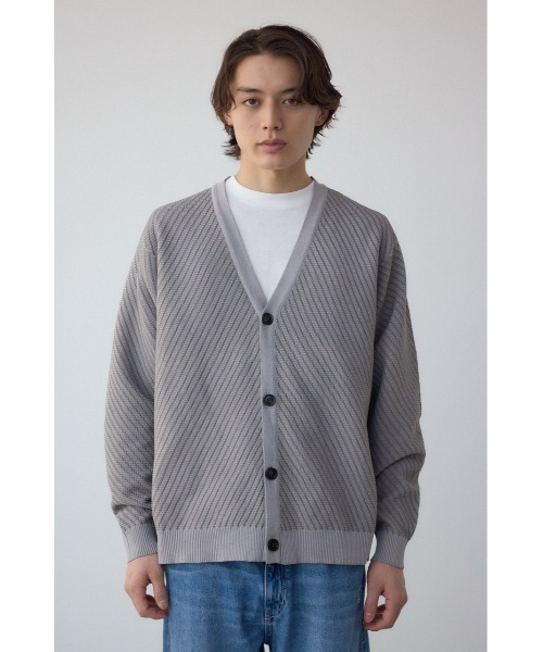 アズールバイマウジー　カーディガン　L 男女　グレーSSENTIALS パーカー AZUL by moussy - AZUL カーディガン グレー Lサイズ ニットの