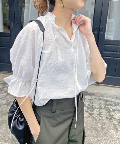 「Spick & Span」 半袖ブラウス FREE ホワイト レディース Spick＆Span 「Spick & Span」 半袖ブラウス FREE ホワイト