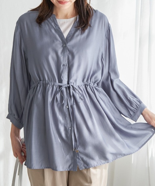 ikka ブラウス シャツ シアースキッパーブラウス レディース