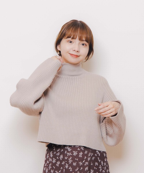 「flower」 タートルネックニット FREE アイボリー レディース_画像2