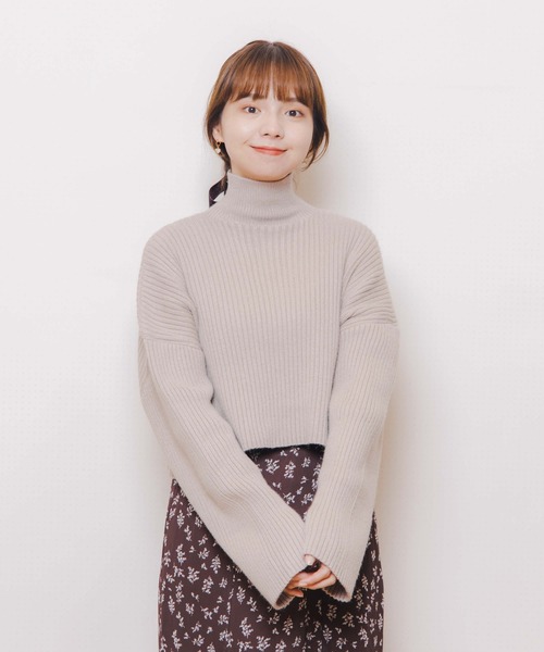 「flower」 タートルネックニット FREE アイボリー レディース_画像3