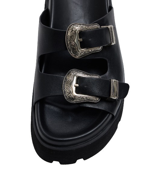 Ameri（アメリ） 厚底 サンダル MEDI WESTERN BUCKLE SANDALS