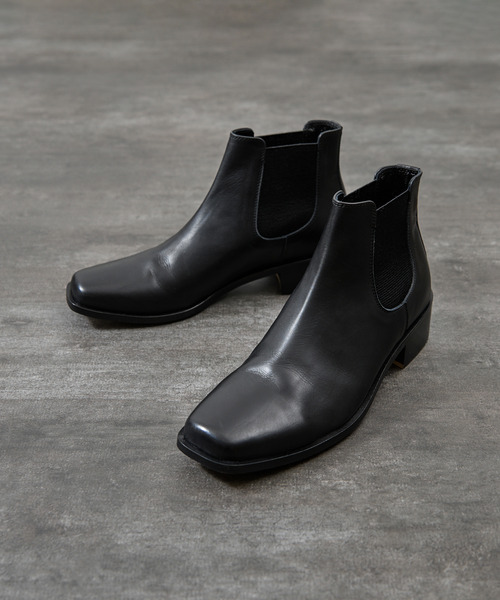 PADRONE ブーツ パドローネ / BL SQUARE SIDE GORE BOOTS キップ