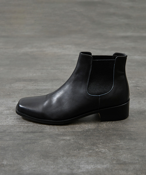 PADRONE 黒革靴 ブーツ PADRONE ブーツ パドローネ / SIDE ZIP BOOTS 「RAUL」 サイド