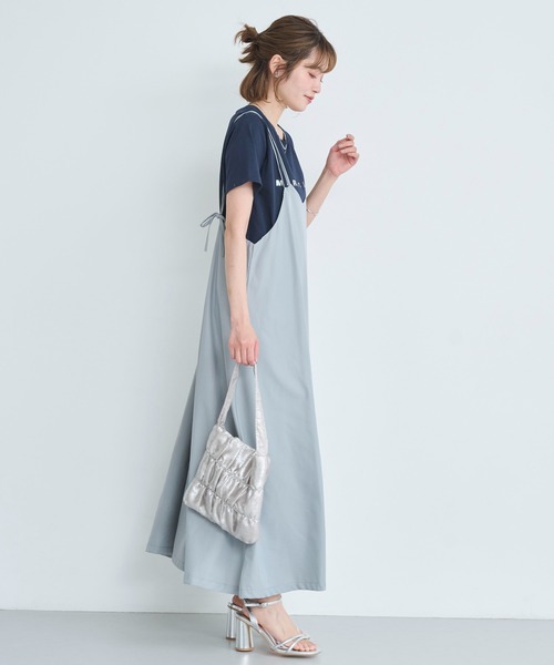 overE ダブルストラッププルオーバーキャミワンピース 102 ブルー 夏服 overE ダブルストラッププルオーバーキャミワンピース 102 ブルー 夏服