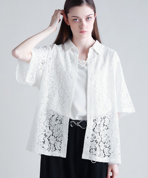 sacai シアーレースシャツ Shirting Top by Sacai- La Garçonne