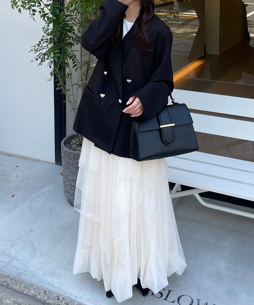 [JUNOAH] tailored jacket SMALL уголь женский 
