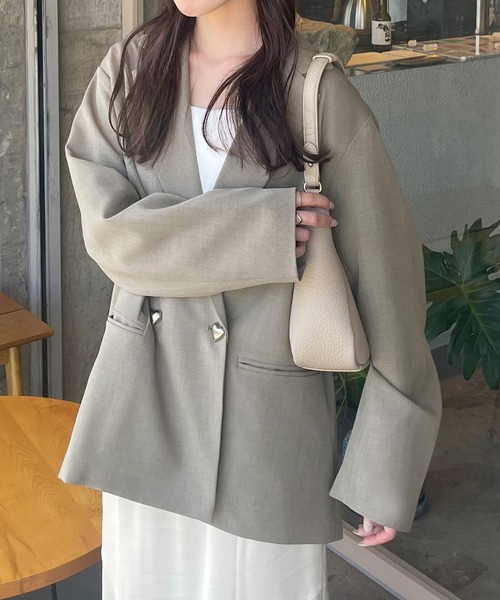[JUNOAH] tailored jacket SMALL уголь женский 